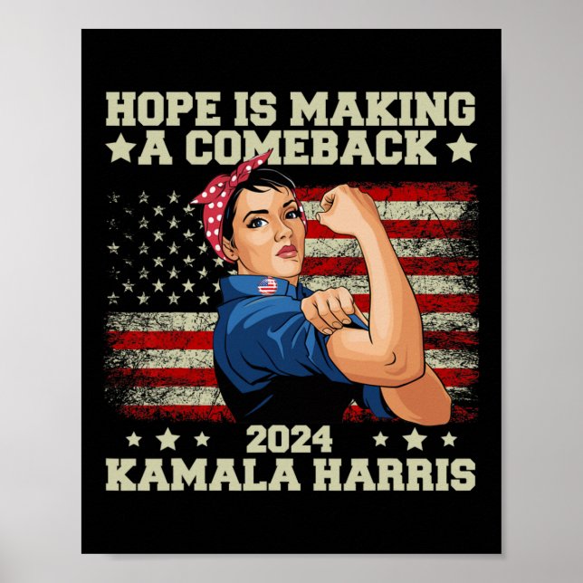 Hopp Gör En Comeback President Kamala Harris  Poster (Framsidan)