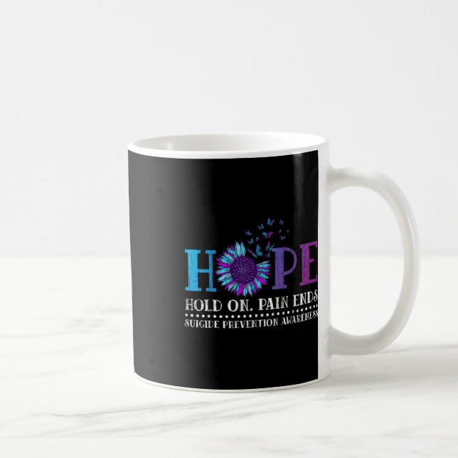 Hopp Håll Ut Smärta Tar Slut Medvetenhet om Föreby Kaffemugg (Höger)