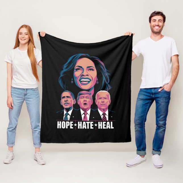 Hopp Hata Helar Uppgång Kamala 2024 Fleecefilt (På plats)