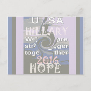 Hopp Hillary USA Vi är starkare tillsammans Vykort