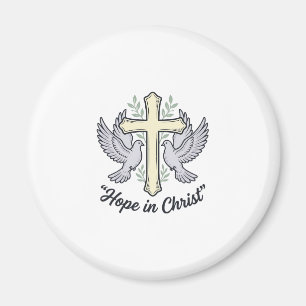 Hopp i Kristus Dove Kors Vintage Kristet Design Magnet