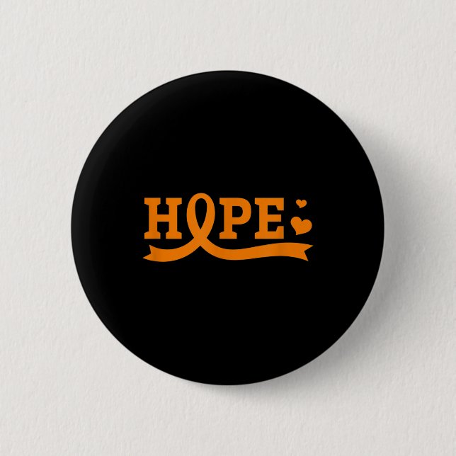 Hopp Leukemi Cancer Kämpe Krigare Orange Band Knapp (Framsida)
