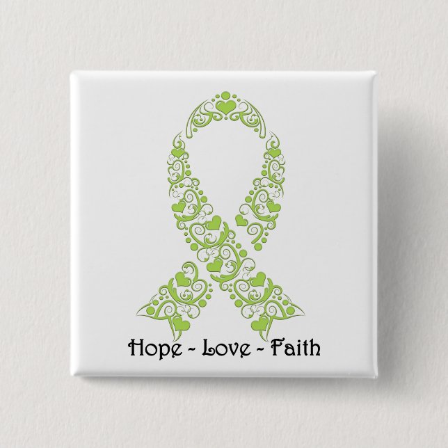 Hopp Lime Green Awareness Ribbon Knapp (Framsida)