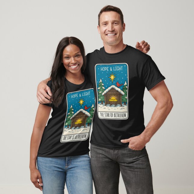 Hopp & Ljus Julstjärna Krubba T Shirt (Unisex)