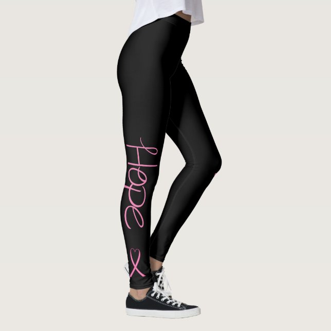 Hopp med rosa bandmedvetenhetdamasker leggings (Höger)