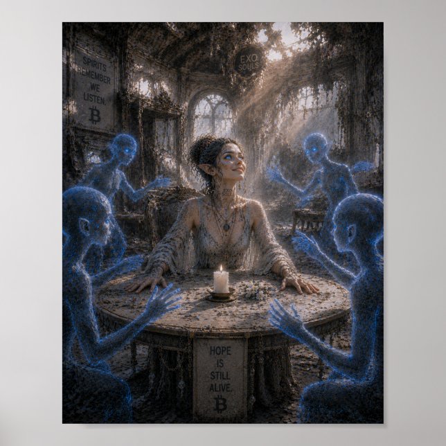 Hopp / Medium / Övergiven andlighetsaljong Poster (Framsidan)