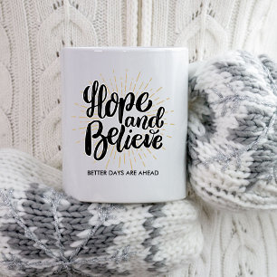 Hopp och tro inspirerande citattext Anpassningsbar Kaffemugg