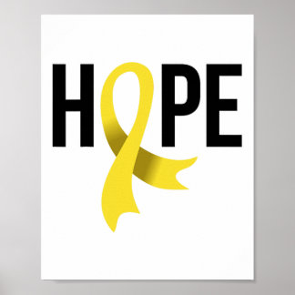 Hopp om barnsjukdom medvetenhet månad gul band poster