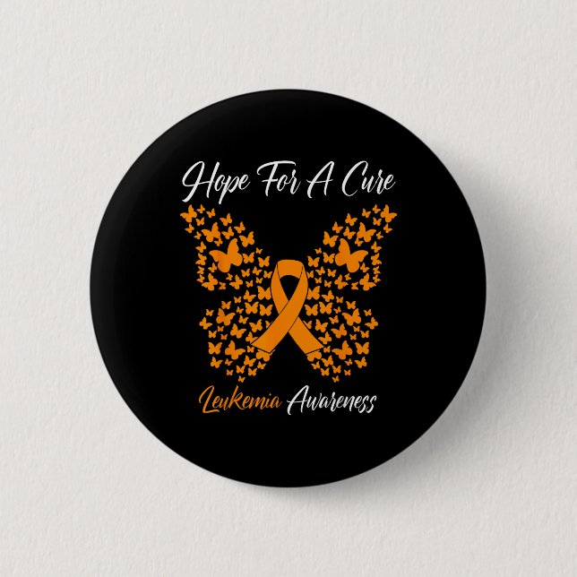 Hopp Om Ett Botemedel Fjäril Leukemi Blodcancer Me Knapp (Framsida)