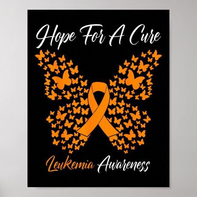 Hopp Om Ett Botemedel Fjäril Leukemi Blodcancer Me Poster (Framsidan)