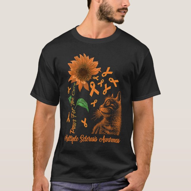 Hopp Om Ett Botemedel Katt & Solros Multipel Skler T Shirt (Framsida)