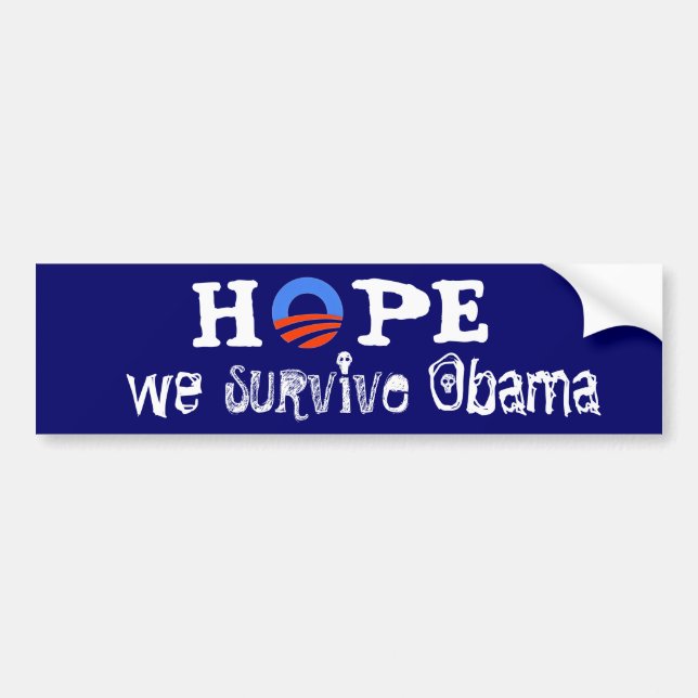 Hopp överlever vi Obama Bildekal (Framsidan)