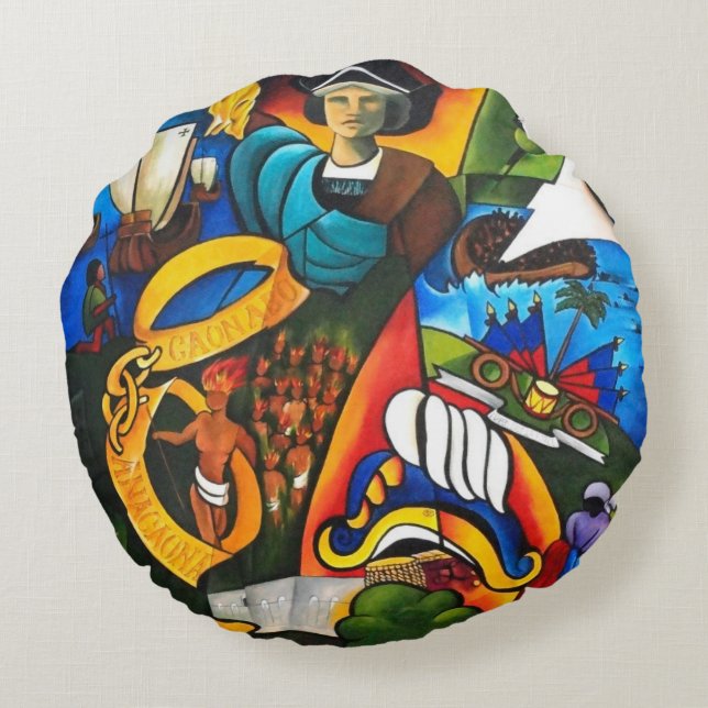 Hopp på soluppgången 2007 rund kudde (Baksidan)