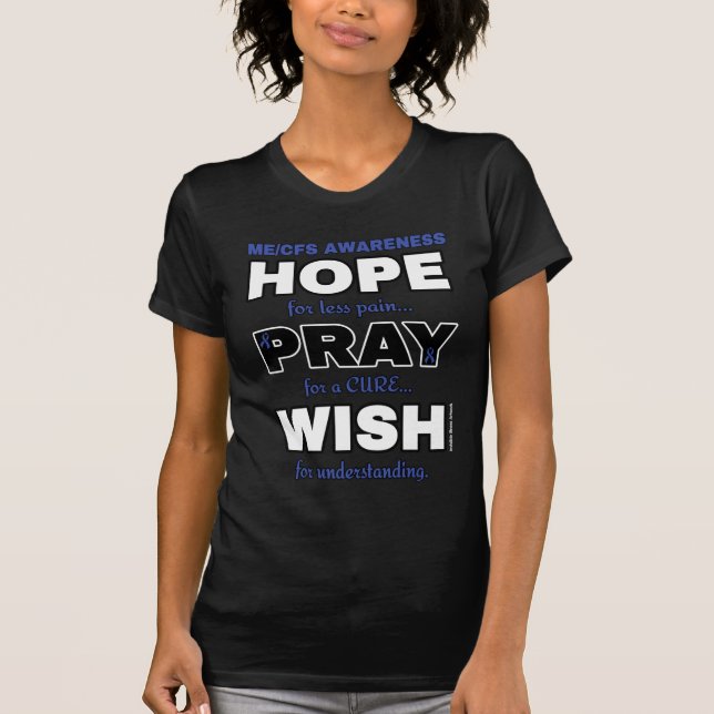 Hopp Pröva Önska...ME/CFS T Shirt (Framsida)
