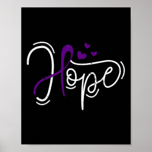Hopp Purple Ribbon Medvetenhet Missbruk Återhämtni Poster