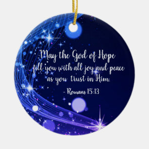Hopp Romans 15:13 Bible Verse, jul Julgransprydnad Keramik