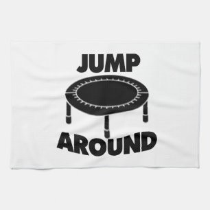Hopp runt om trampolinen kökshandduk