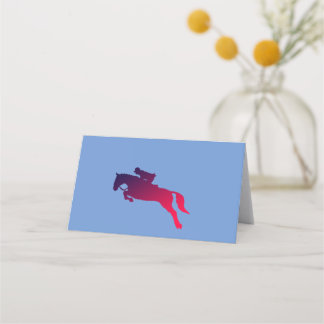 Hopp ryttare klarar ett hinder.        Plats Ca Placeringskort