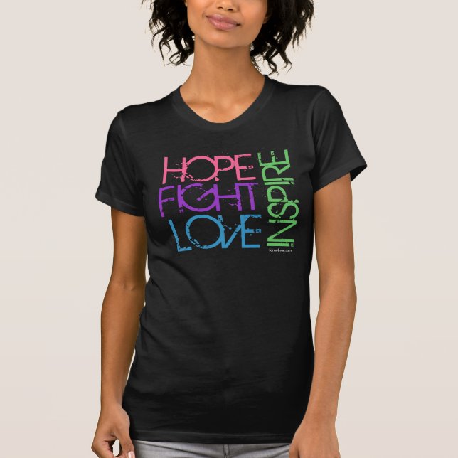 Hopp slagsmål, kärlek, inspirerar t-shirt (Framsida)