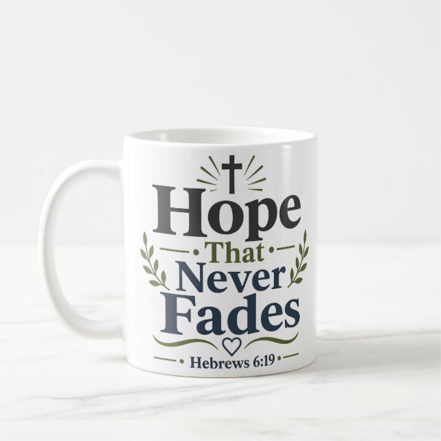 Hopp Som Aldrig Bleknar Daglig Tro Andakt Kaffemugg (Vänster)