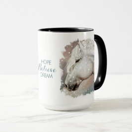 Hopp som är tro, dröm. Hästkopp Mugg