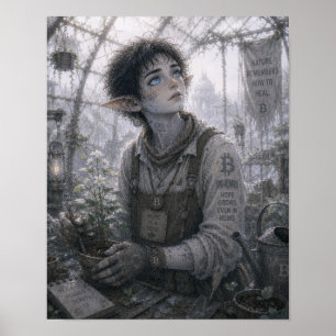 Hopp / Trädgårdsmästare / Glas växthus Poster