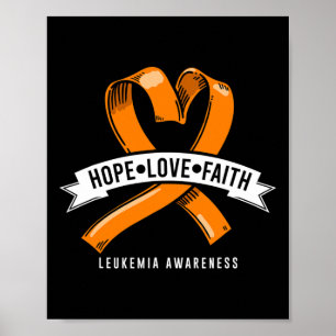 Hopp Tro Kärlek Leukemi Blodcancer Medvetenhet Ch Poster