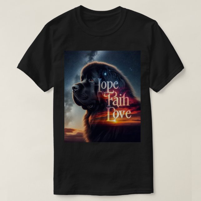 Hopp Tro Kärlek Newf T Shirt (Design framsida)