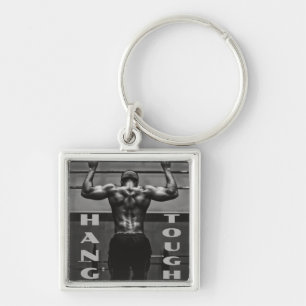 Hopp Tuff Muscle Man Workout Gym Fyrkantig Silverfärgad Nyckelring
