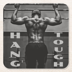 Hopp Tuff Muscle Man Workout Gym Underlägg Papper Kvadrat