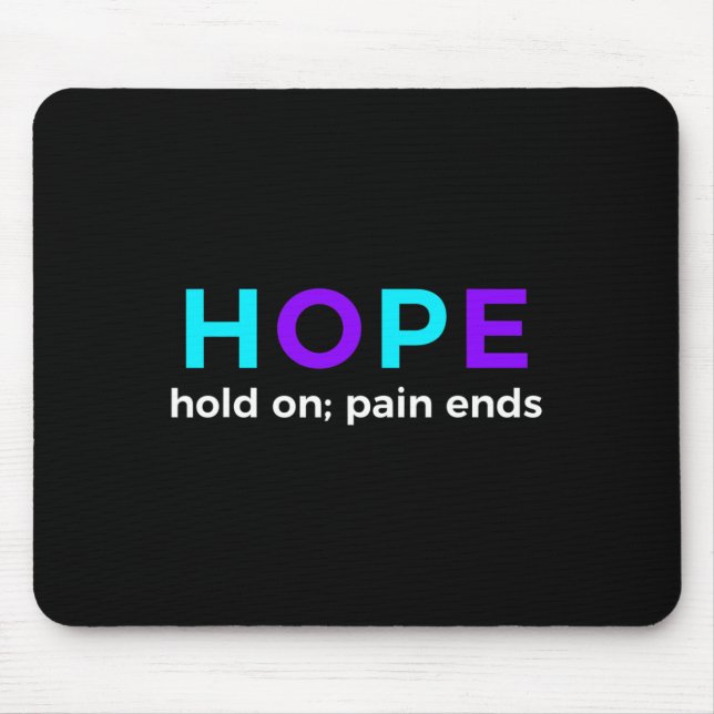 HOPP: Vänta; Smärta slutar med självmordsförebygga Musmatta (Framsidan)