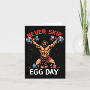 Hoppa aldrig över äggdagen Tee Jesus Påsk Gym Leg Kort