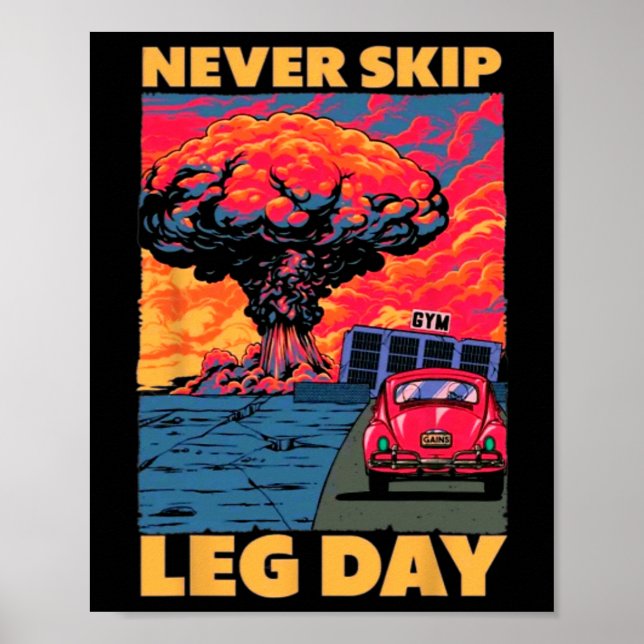 Hoppa aldrig över blydagens viktande Bodybuilding  Poster (Framsidan)