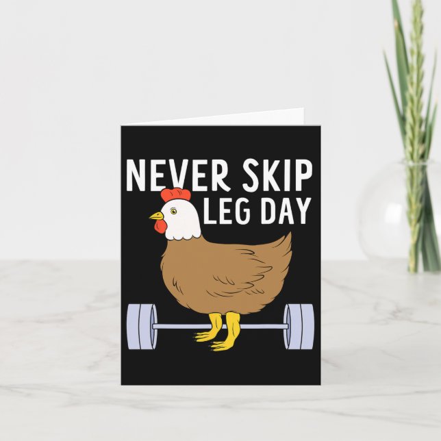 Hoppa aldrig över Leg Day Funny Gym Exercise Fitne Kort (Framsida)