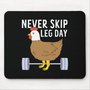 Hoppa aldrig över Leg Day Funny Gym Exercise Fitne Musmatta
