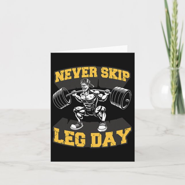 Hoppa aldrig över Leg Day Funny Workout Gym Manar  Kort (Framsida)