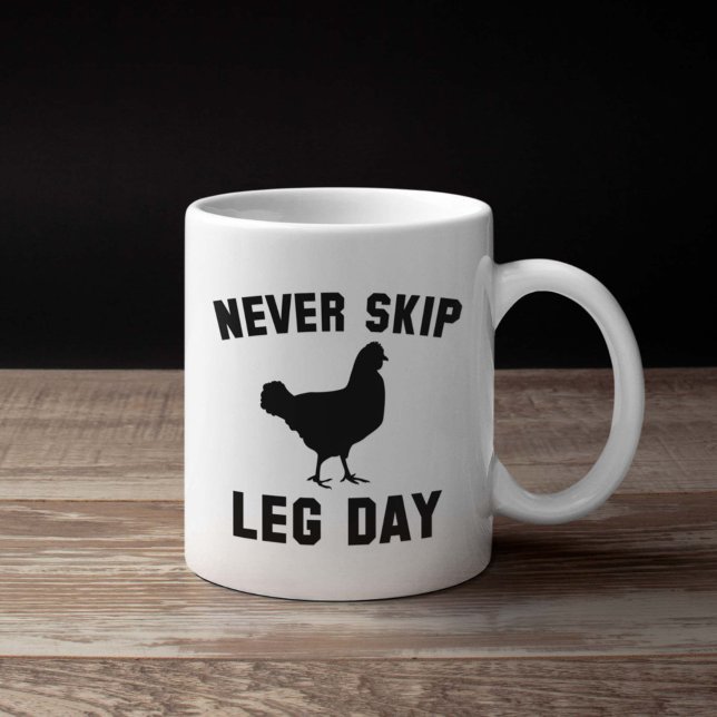 Hoppa aldrig över Leg Day Kaffemugg (Skapare uppladdad)