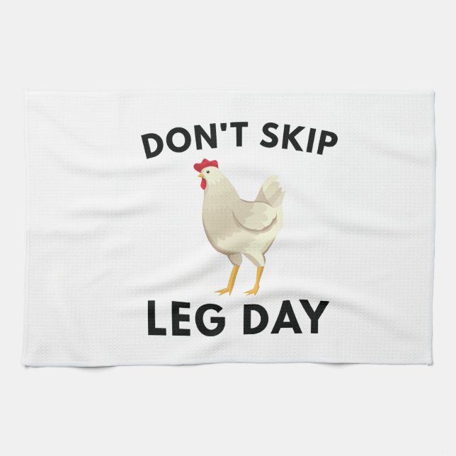 Hoppa aldrig över Leg Day Kökshandduk (Horisontell)