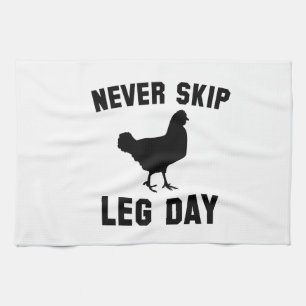 Hoppa aldrig över Leg Day Kökshandduk