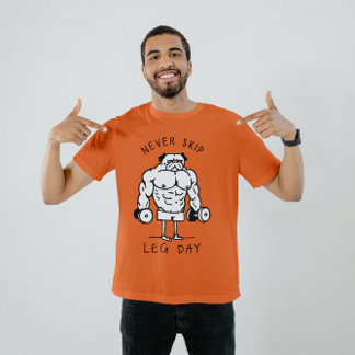 Hoppa aldrig över Leg Day - Lönt Gym Pug T Shirt