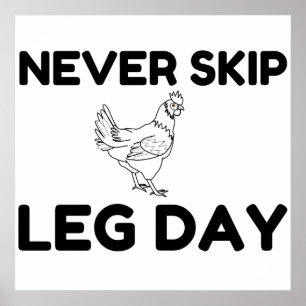 Hoppa aldrig över Leg Day Poster