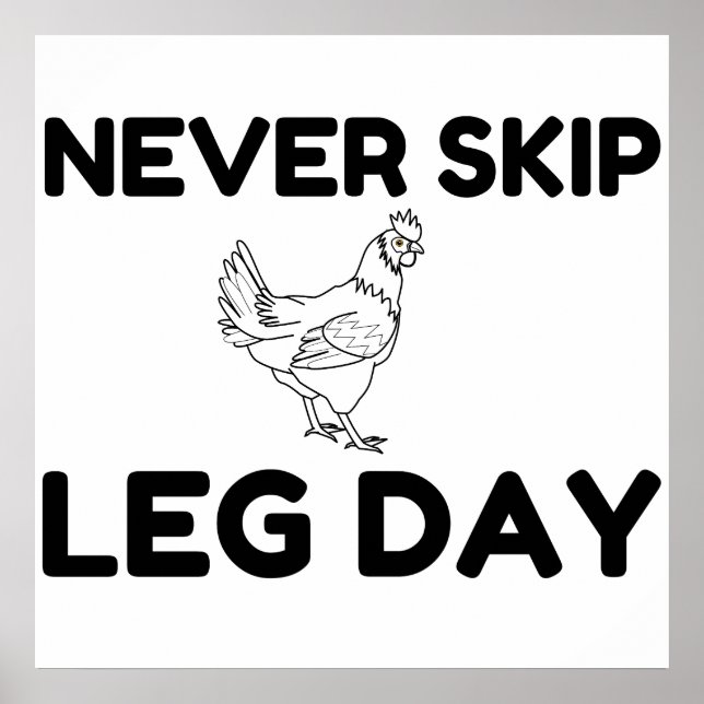 Hoppa aldrig över Leg Day Poster (Framsidan)