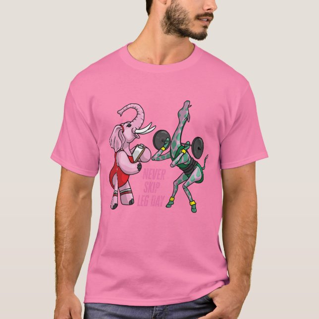 Hoppa aldrig över Leg Day T Shirt (Framsida)