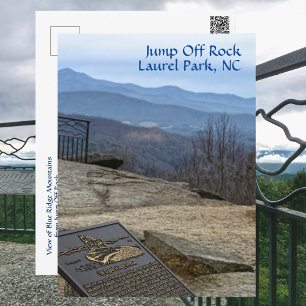 Hoppa Av Klippa Laurel Park NC Blue Ridge Mountain Vykort