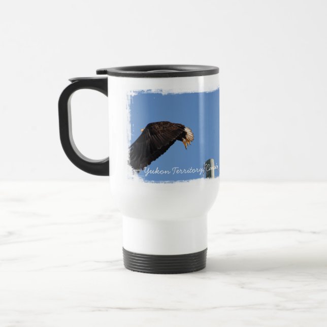 Hoppa av tro; Yukon territoriumsouvenir Resemugg (Vänster)