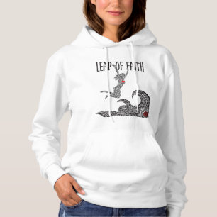 Hoppa av troHoodiekvinna, att hoppa som för Tröja