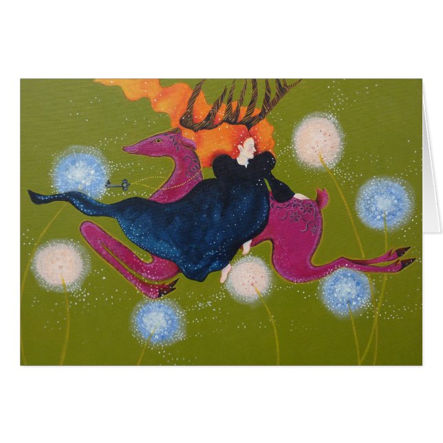 Hoppa Deer. Hälsningskort (Framsidan Horizontal)