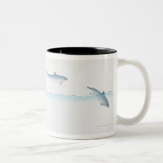 Hoppa delfinen Två-Tonad mugg