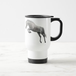 Hoppa den gråa hästtravel mug resemugg