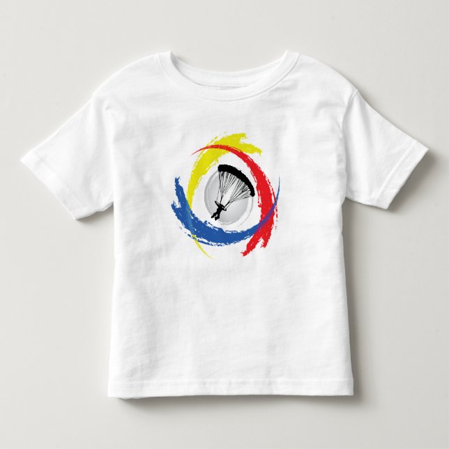 Hoppa fallskärm den Tricolor emblemen T Shirt (Framsida)